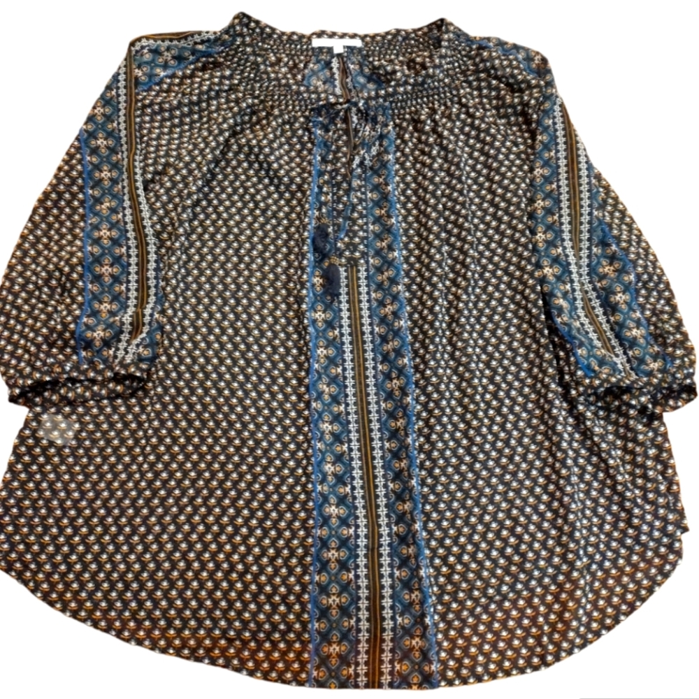DANIEL RAINN LONG SLEEVE SHEER BLOUSE WOMEN'S SIZE 3X